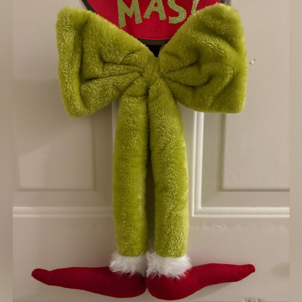 Grinch Plush Bow Decoration